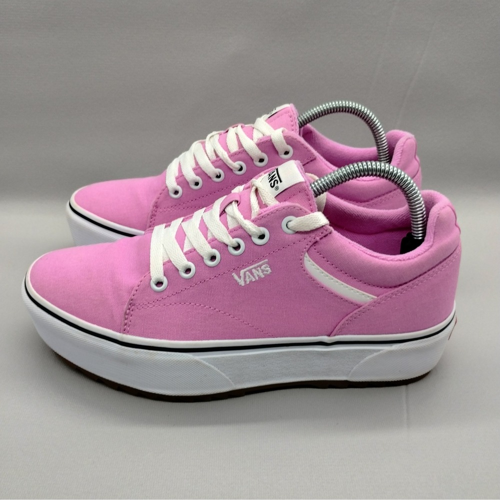 Vans Seldan Platform Pink Canvas Sneakers Womens 9.5 Low Top Lace Up Shoes